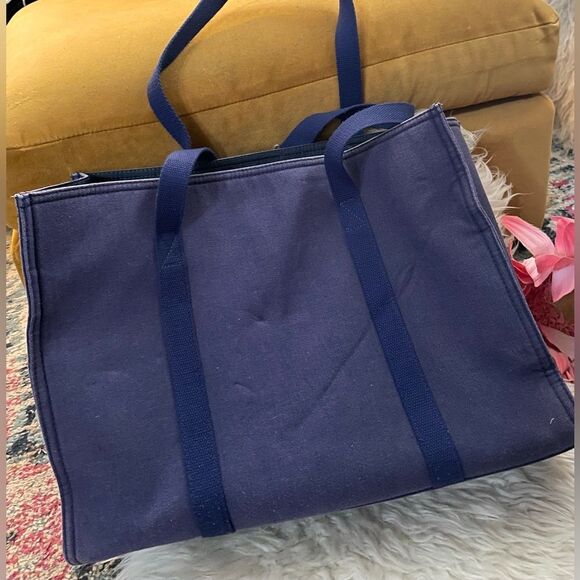 Spartina 449 Navy Canvas Tennis Tote Carry-All - Picture 2 of 9